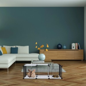 Relaxdays Freilaufgehege Eisen Kunststoff Schwarz Weiß Steckbar Erweiterbar 72,5 cm x 110 cm x 74 cm 4,6 kg