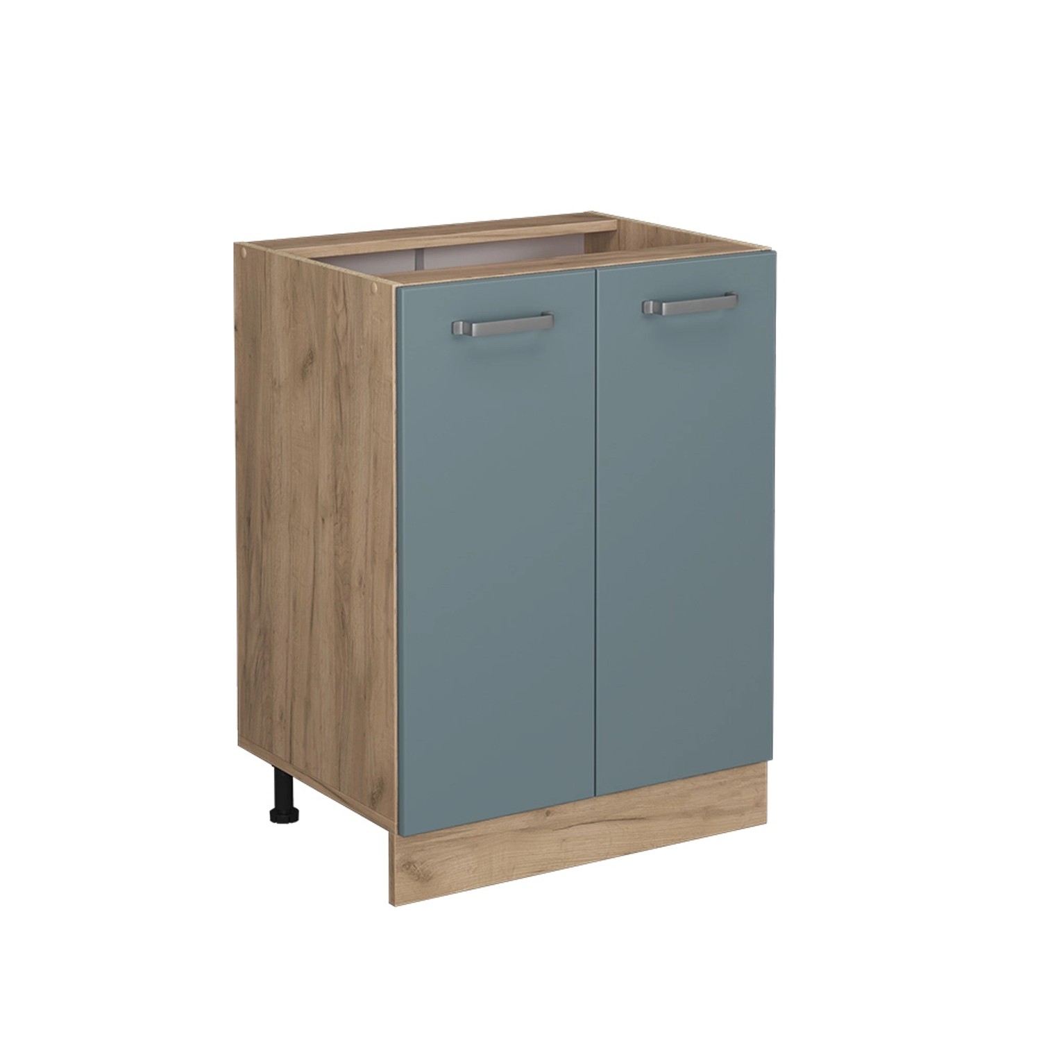 Vicco Küchenunterschrank R-Line Blau-Grau/Goldkraft Eiche 60 cm ohne Arbeit günstig online kaufen