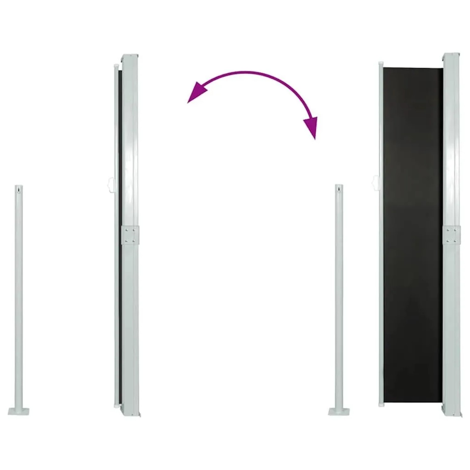 vidaXL Ausziehbare Seitenmarkise, 140x300 cm, Schwarz, für Terrasse & Garten.