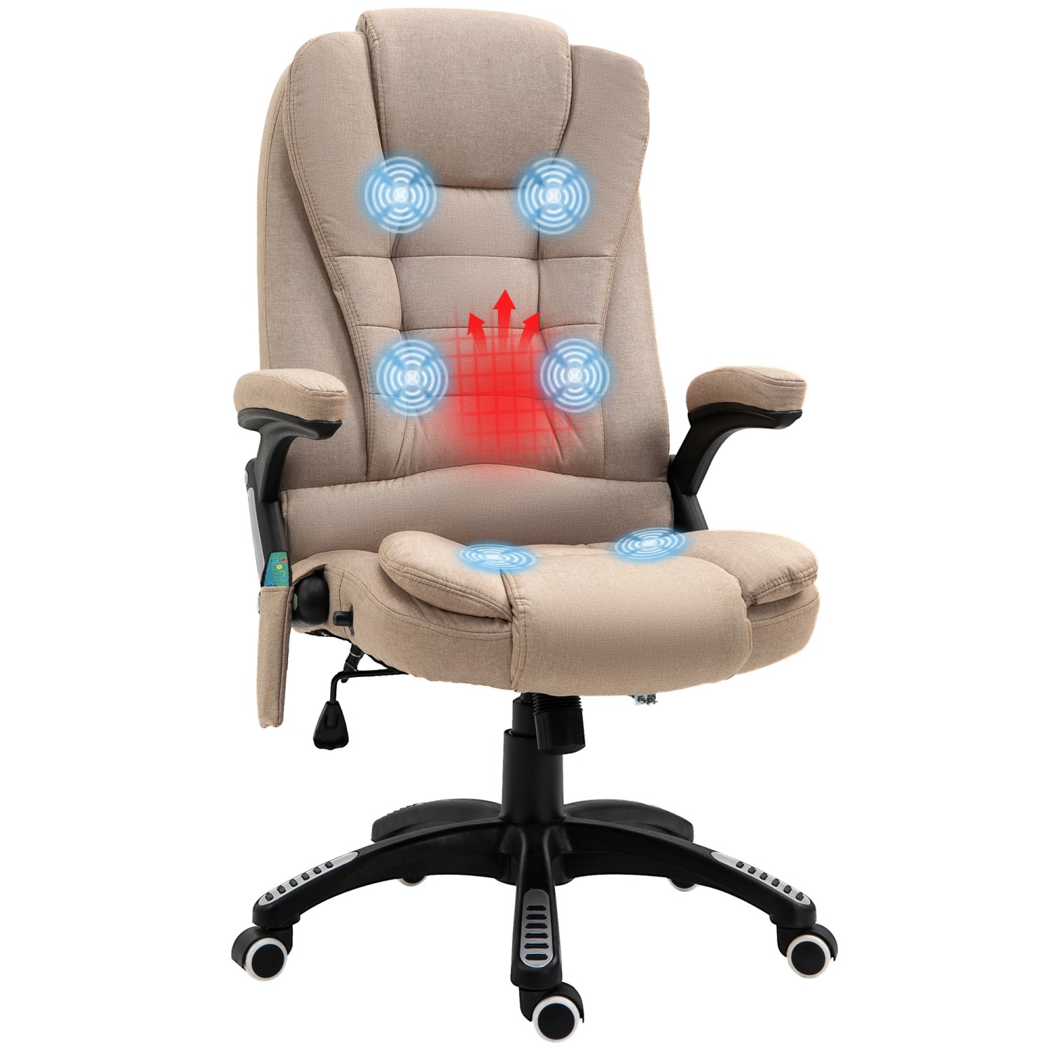 Vinsetto Massagestuhl Polyester Schaumstoff Braun 68B x 72T x 110-120H cm günstig online kaufen