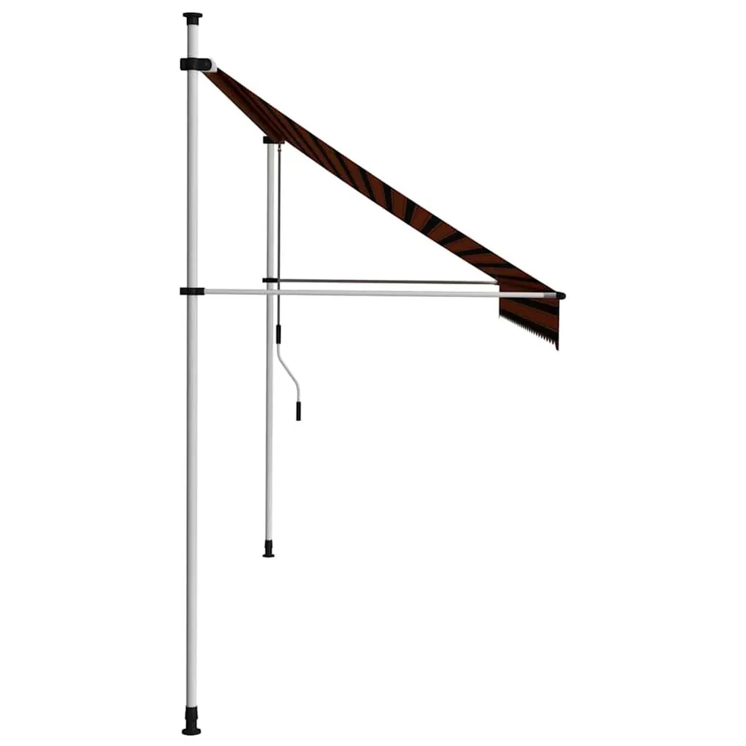 Orange-braune vidaXL Markise, handbetrieben, 300 cm breit. Ideal für Terrasse und Balkon.