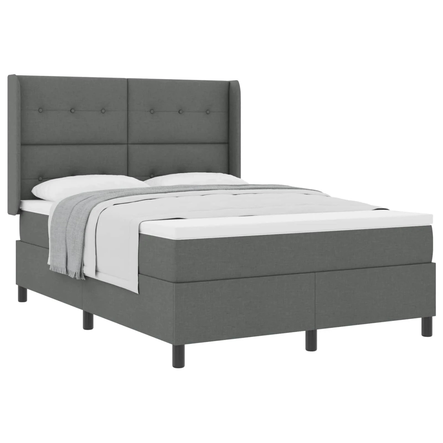 vidaXL Boxspringbett mit Matratze Dunkelgrau 140 x 200 cm Stoff 3341645 günstig online kaufen