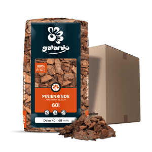 Galamio Pinienrinde Deko 60l Sack, rotbraune Mulch zur Bodenabdeckung und Gartendekoration.