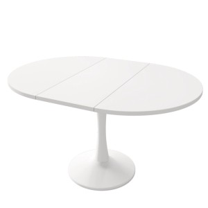 Merax Ausziehbarer Ovaler Esstisch 100 140 cm Weiß