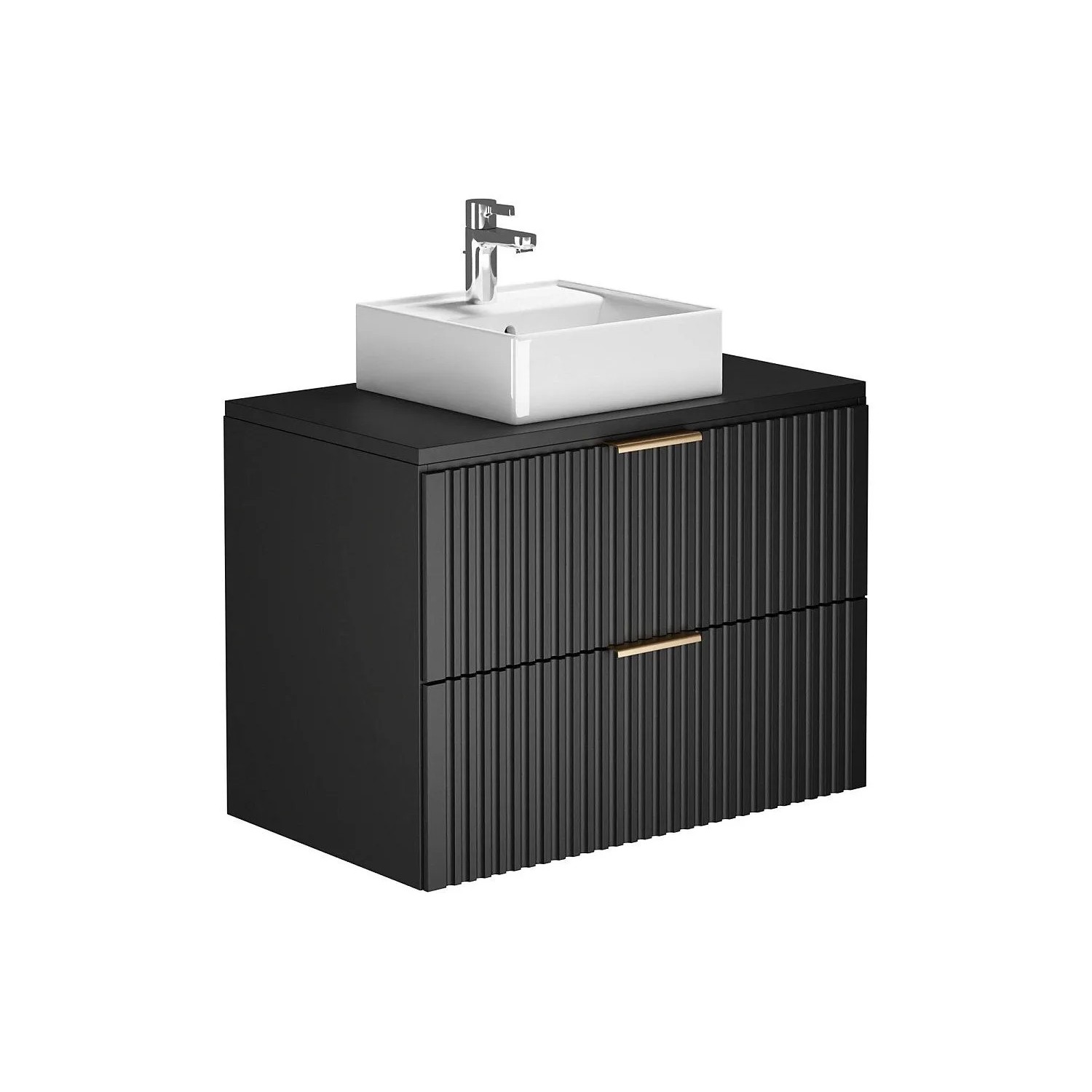 Vente-unique Einzelwaschtisch Zevara Schwarz 80 cm