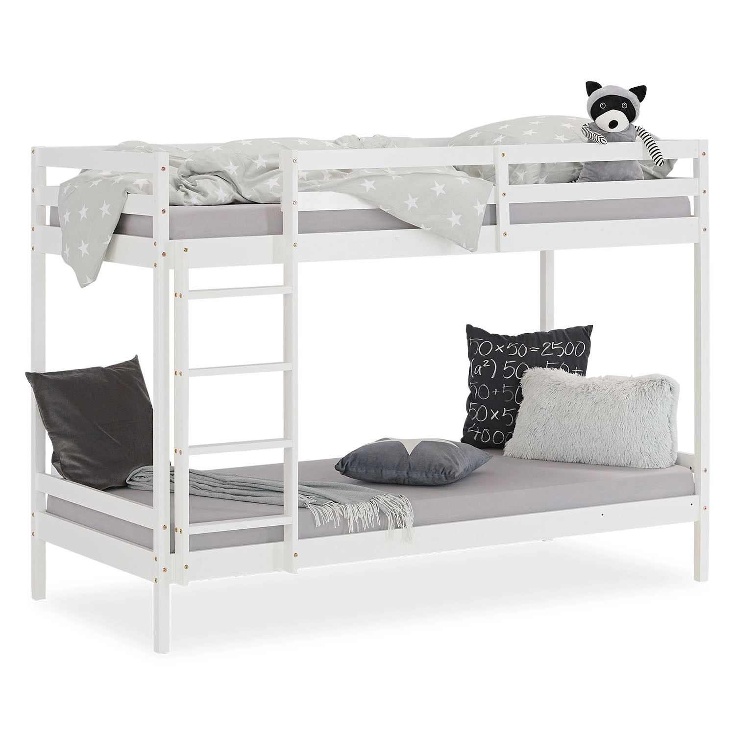 Homestyle4u Etagenbett in Weiß 90x200 cm 1431