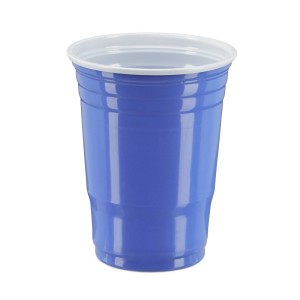 Blauer Beer Pong Becher (473ml) aus Kunststoff, wiederverwendbar.