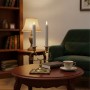 Relaxdays LED Stabkerzen 2er Set Echtwachs Hellgrau Flackernd mit Timer 25 cm x 2 cm_3