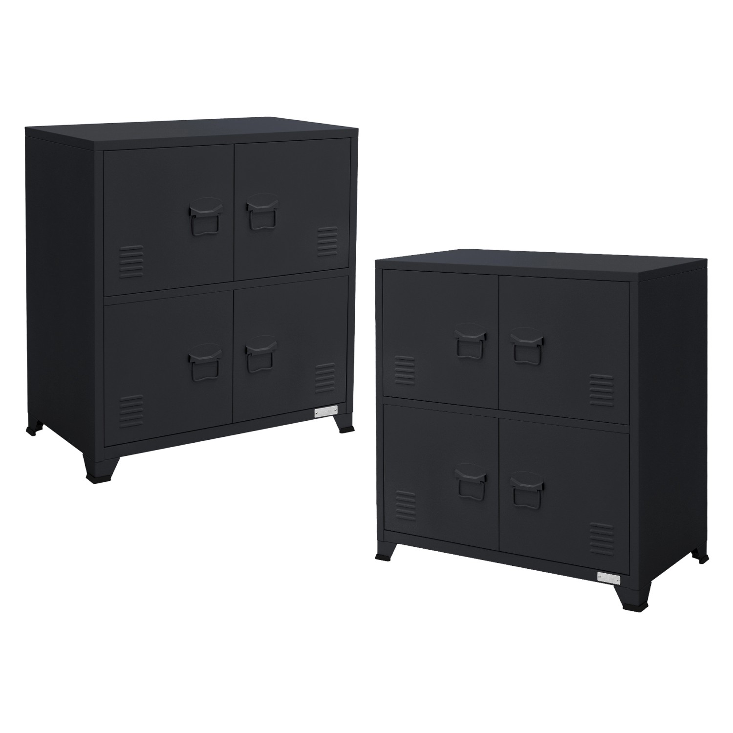 ML-Design 2Er Aktenschrank 75x40x80,5 cm Anthrazit Stahl Freistehend günstig online kaufen