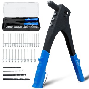 CCLIFE Nietzange Set 4 HSS-Bohrer Stoßfeste PET-Box 200tlg Blindnieten 2,4-3,2-4,0-4,8mm