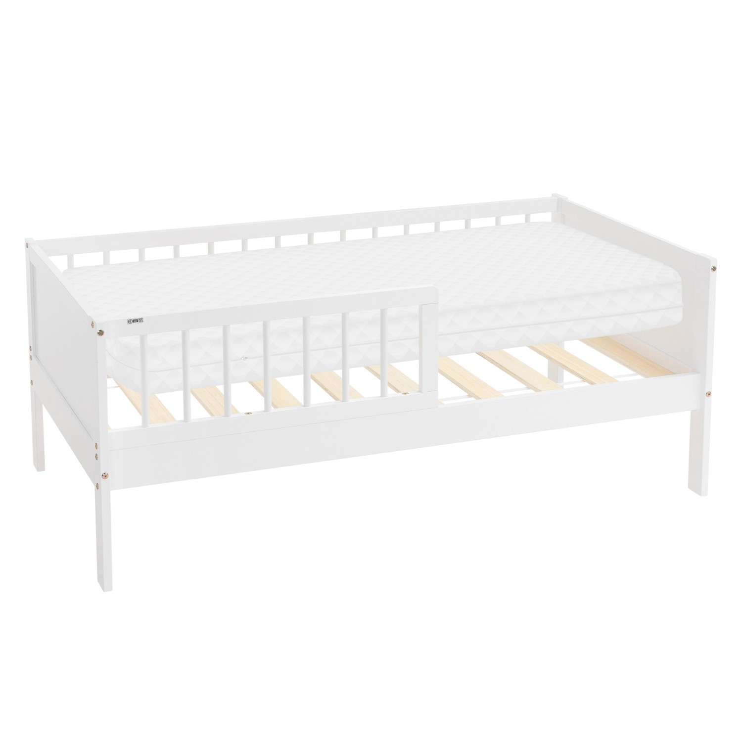 ML-Design Kinderbett 70x140 cm Weiß Einzelbett mit Matratze für Kinder günstig online kaufen