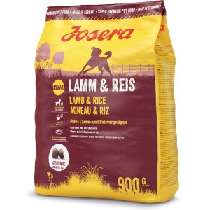 Josera Lamm & Reis Trockenfutter für Hunde, 900g Packung. Glutenfrei, mit Lammfleisch.