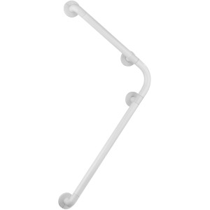 Weißer Wenko Wandhaltegriff Secura 90° für mehr Sicherheit im Bad, 55,5 x 78 cm.