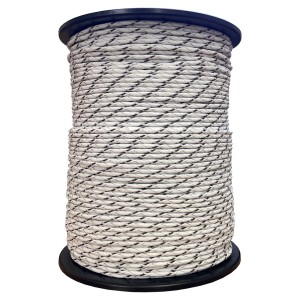 ZGM Weidezaunseil Premium Weiß/Braun 200 m 11 Leiter