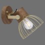 Just Light Wandlampe Alami, 1-flammig, Messing matt und Holz, mit Leuchtmittel.