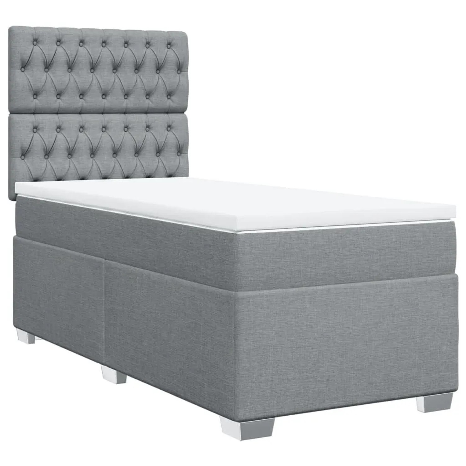 vidaXL Boxspringbett mit Matratze Hellgrau 90x200 cm Stoff 3292678 günstig online kaufen