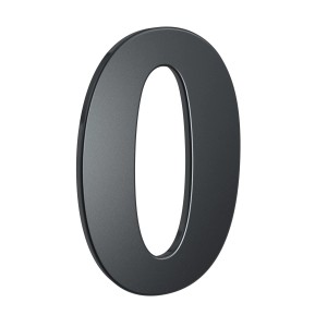 Hausnummer 0, Stahl Anthrazit, Basi. Türbeschlag für den Eingangsbereich.