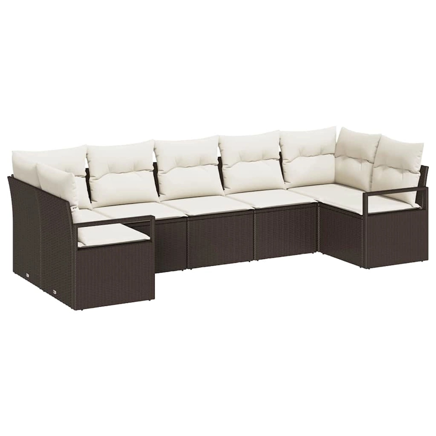 vidaXL Garten-Sofa-Set 7-Tlg Braun Poly Rattan 3346528 günstig online kaufen