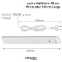 Oktaplex Riva LED Unterschrankleuchte, 40cm, Aluminium, flach, mit Sensor, Schalter und Kabel. Neutralweiß, dimmbar.