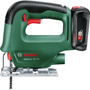 Bosch Akku-Stichsäge EasySaw 18V-70 Set, grüne Stichsäge mit Akku.