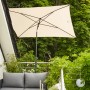 Siena Garden Marktschirm City, 210x140 cm, Natur, mit Neigungsfunktion für Balkon oder Terrasse.