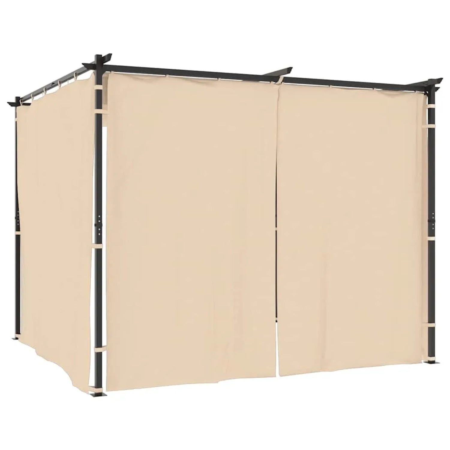 vidaXL Pavillon mit Vorhängen 3 x 3 m Creme Stahl 48050