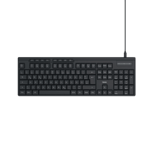 Schwarze Hama USB-Tastatur CK-200 QWERTZ mit Kabel und Media-Tasten für Computer & Multimedia.