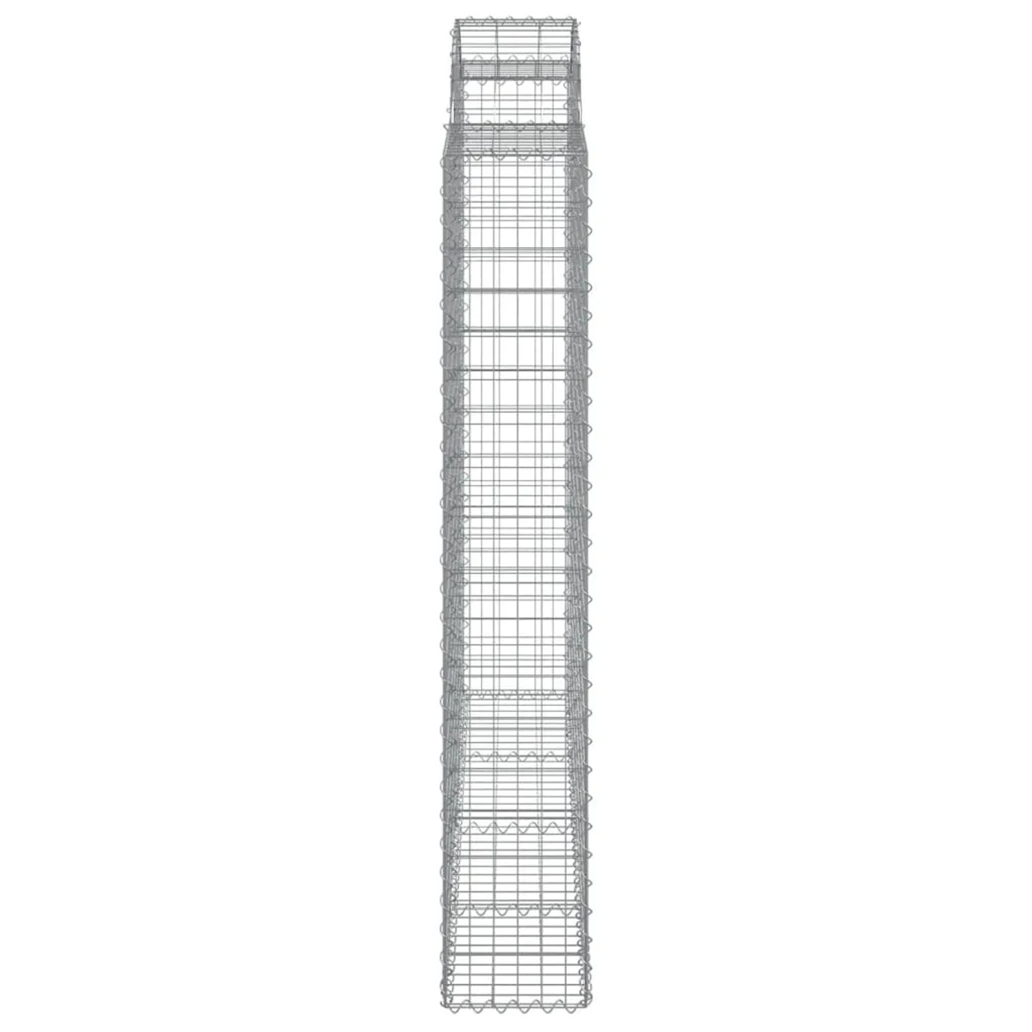 3er Set vidaXL Gabionen mit Hochbogen, 200x50x180/200cm, aus verzinktem Eisen.