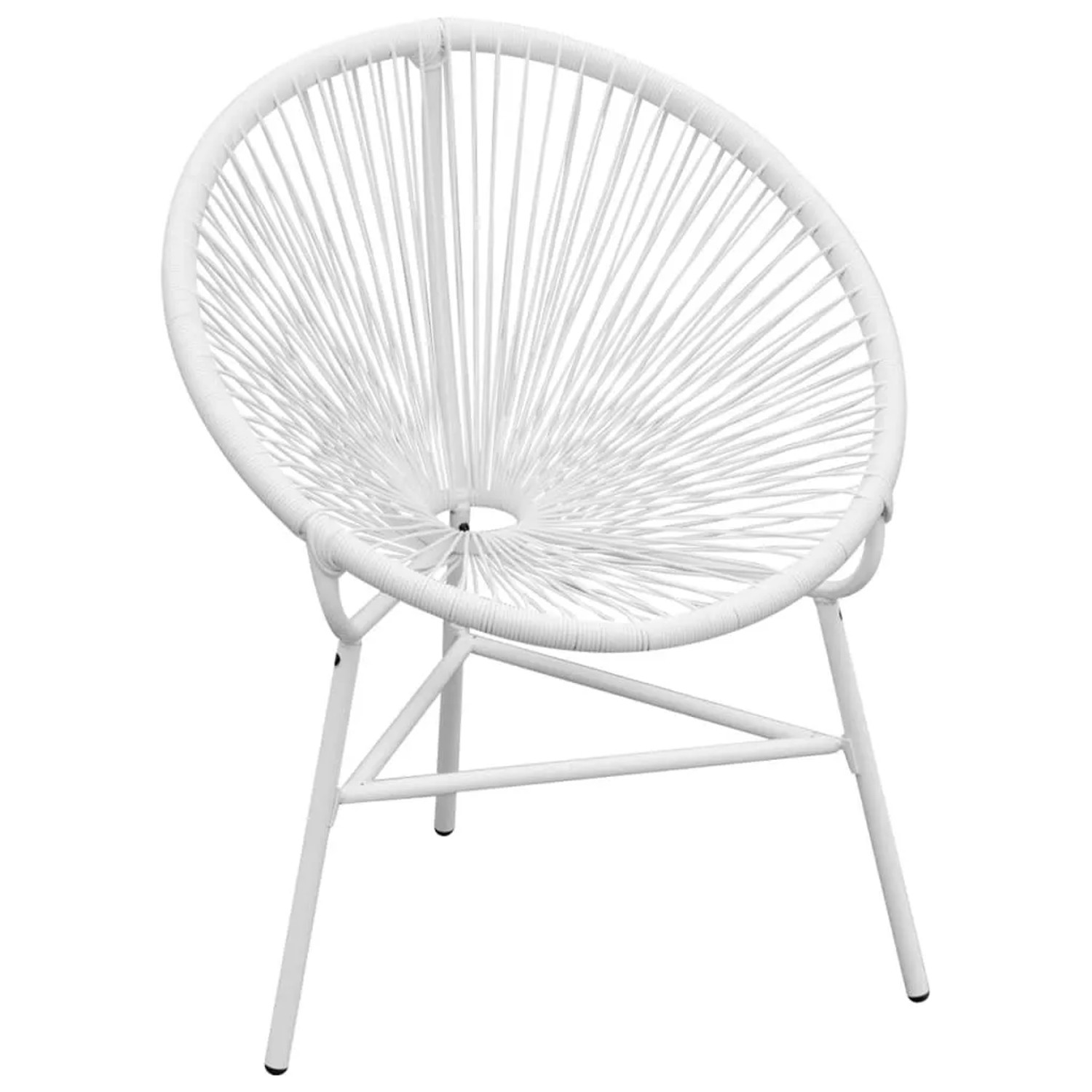 Furnicato Garten-mondstuhl Poly Rattan Weiß