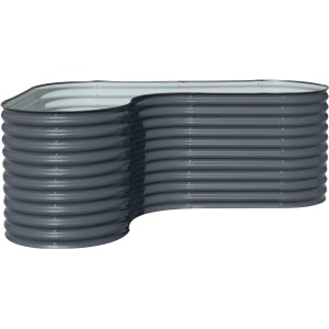 Westmann Hochbeet Grow Faster aus Metall in Anthrazit mit geschwungener L-Form.