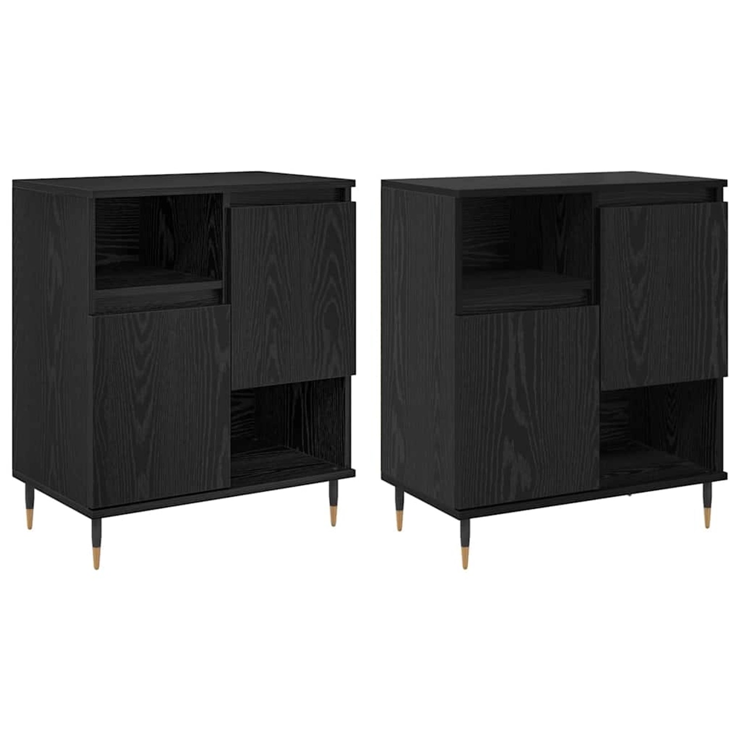 vidaXL Sideboards 2 Stk Schwarz Eichen-Optik 120 x 35 x 70 cm 3394559 günstig online kaufen