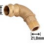 90 Grad Press-Winkel aus Rotguss, 18 mm x 21 mm (R 1/2), für Kupferrohr-Installationen.
