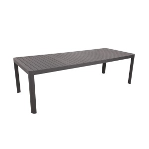Ausziehbarer, anthrazitgrauer Garden Pleasure Gartentisch Amira, 100x195 cm, mit Aluminiumgestell.