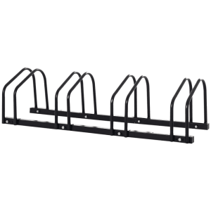 HOMCOM Fahrradständer Wetterfest Boden- Wandmontage Stahl Schwarz 110x33x27cm