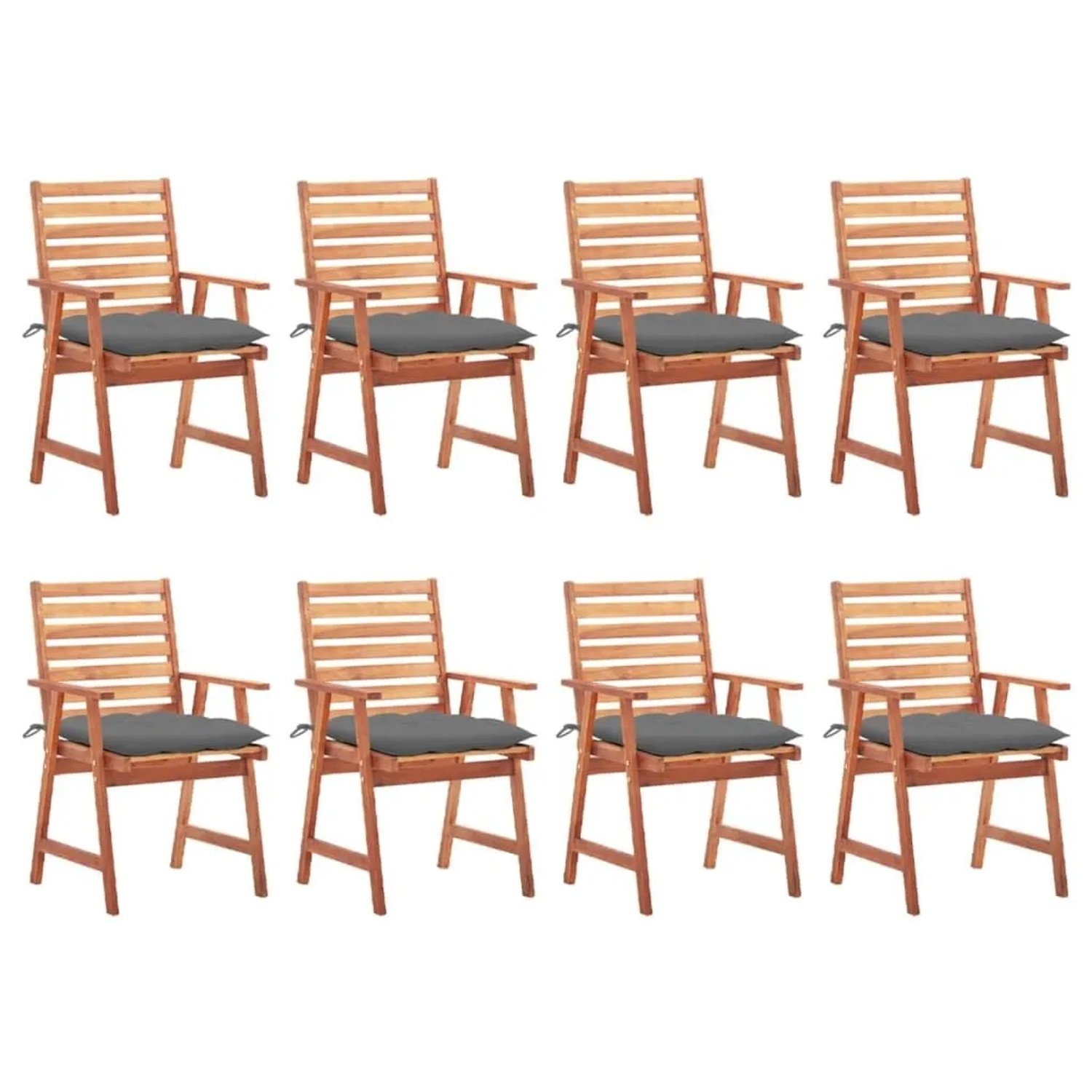 vidaXL Garten-Essstühle 8 Stk mit Kissen Massivholz Akazie 3078390