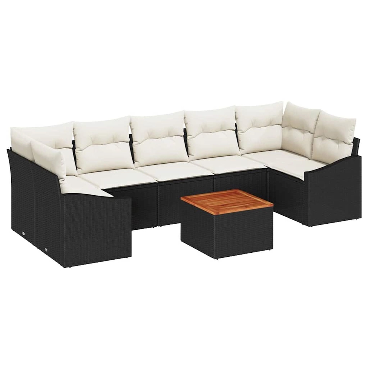 vidaXL Garten-Sofa-Set mit Kissen 8-Tlg Schwarz Poly Rattan 3347796 günstig online kaufen