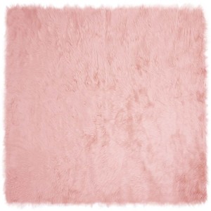 vidaXL Kunstschaffell Teppich Tafalla Rosa 120 x 120 cm Polyester 42021553
