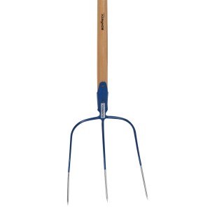 Sonneck Grasgabel mit 3 Zinken, 30x30 cm, Eschenstiel, ideal für Heu und Siloballen.