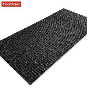Anthrazitfarbene Floordirekt Antirutsch Sicherheitsmatte (120x100 cm) mit perforierter PVC-Granulat-Oberfläche für Innen & Außen.