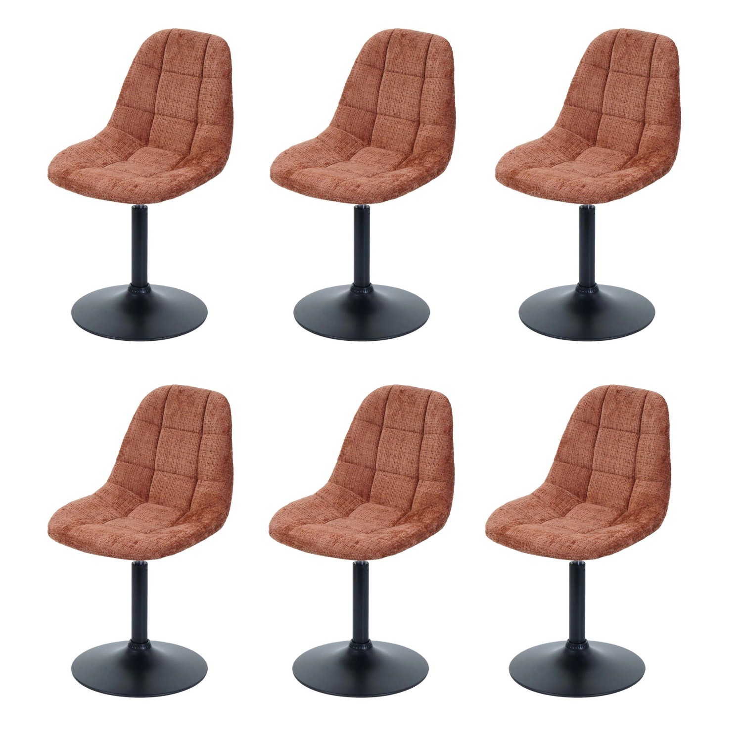 MCW Esszimmerstuhl A60 6er-Set Stoff/Textil Chenille 465g/m²Terrakotta günstig online kaufen