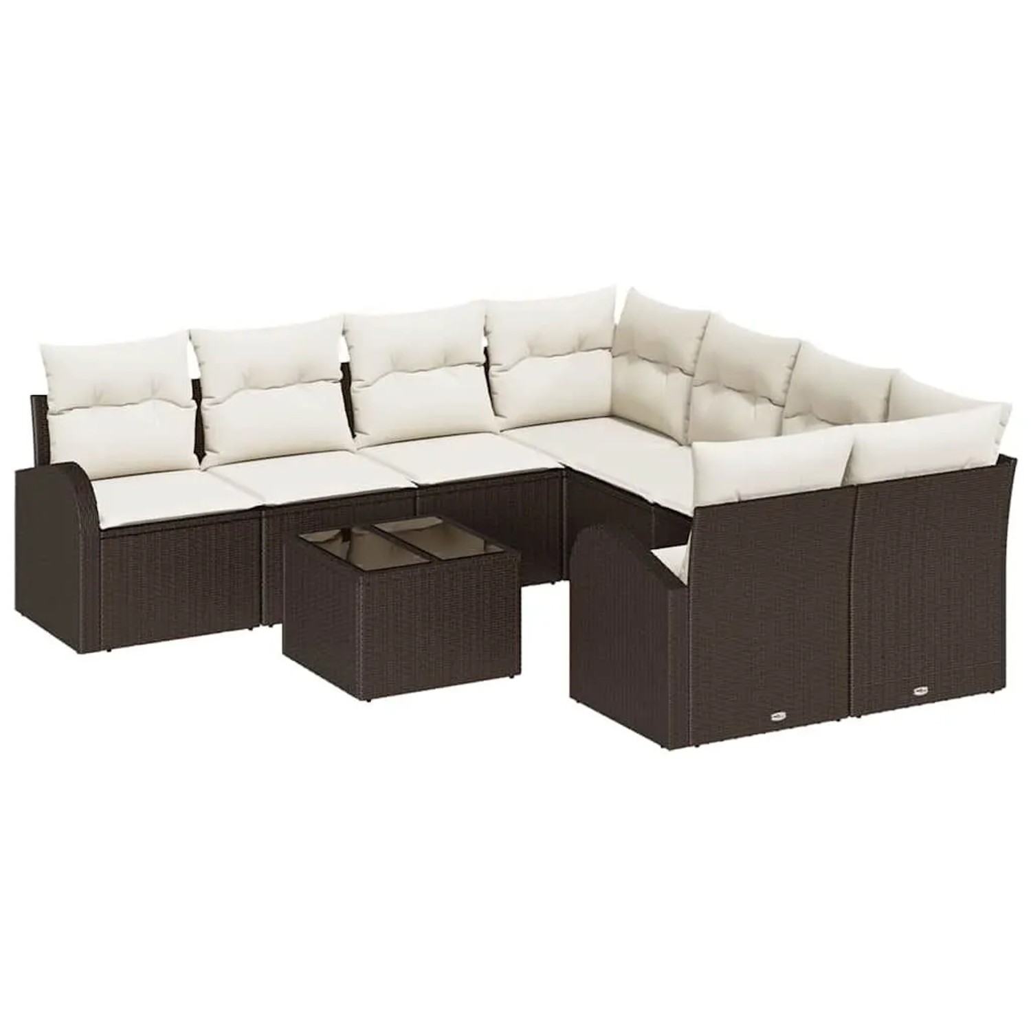 vidaXL Gartensofa-set Braun 55 x 55 x 37 cm Poly-Rattan 3345978 günstig online kaufen