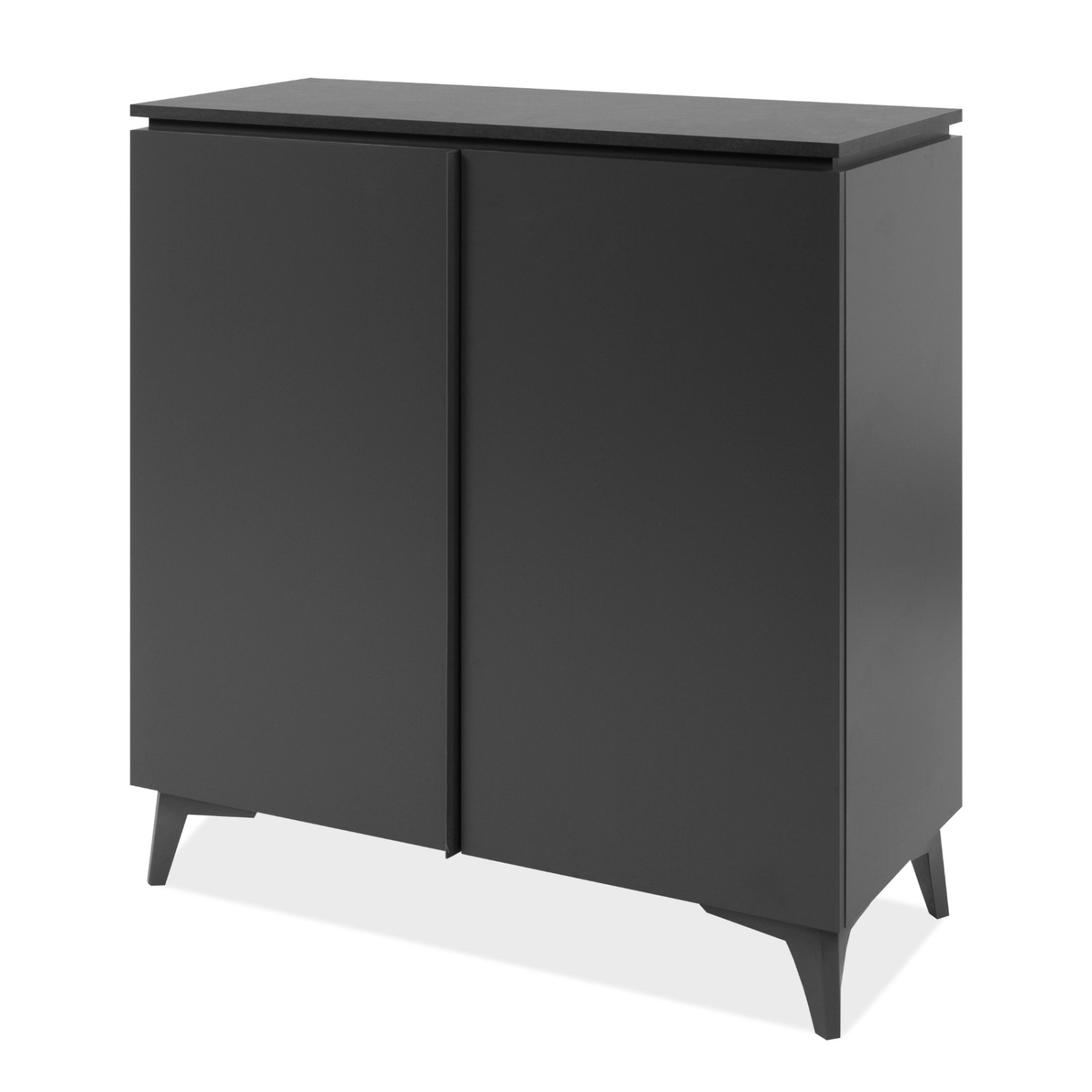 Furn.Design Kommode Grau Schiefer 88 x 92 cm 2-türig 3 Fächer Modern Visby günstig online kaufen