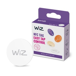 WiZ NFC Smart Tags 4er-Pack Weiß mit Verpackung. Smarte Lichtsteuerung per NFC.