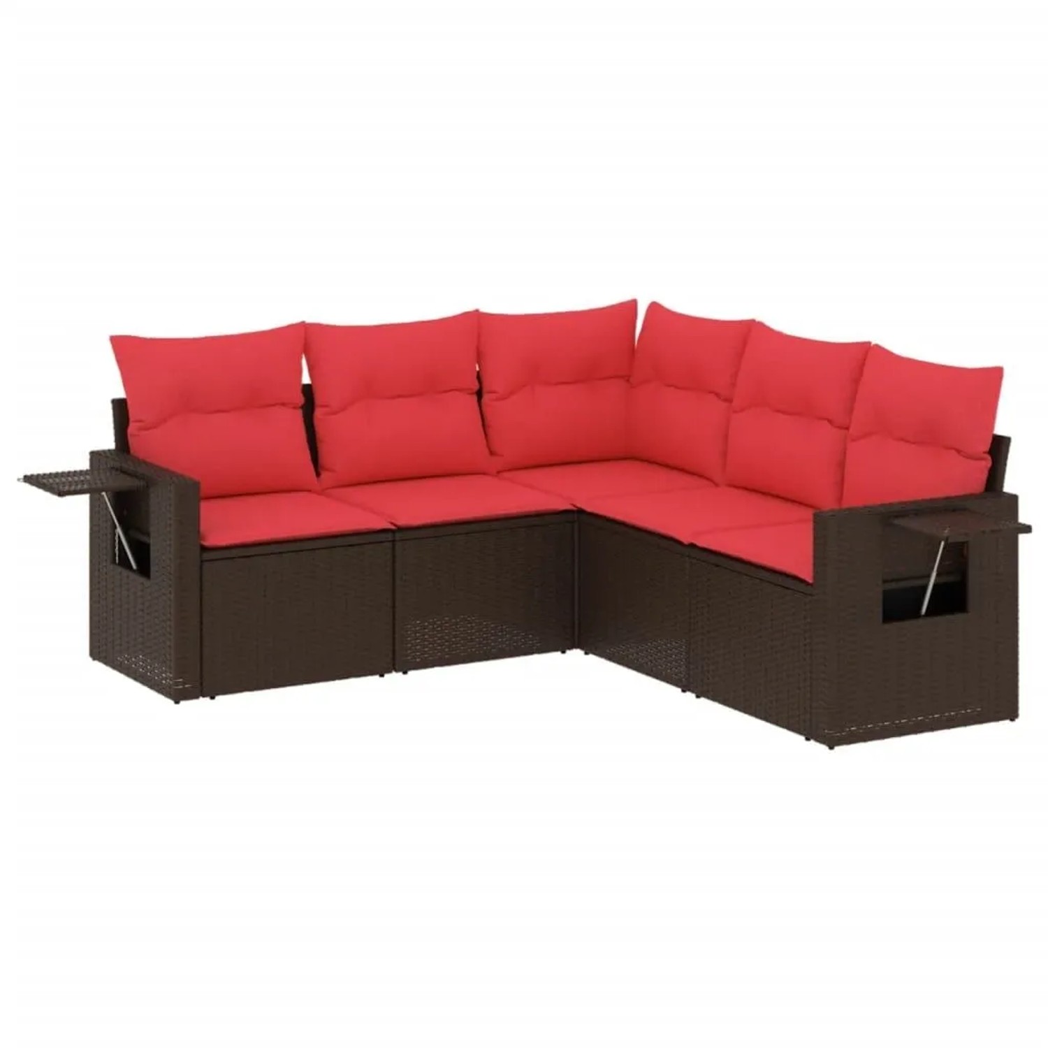 vidaXL 5-Tlg Gartensofa-Set mit Kissen Braun Polyrattan 3220153 günstig online kaufen
