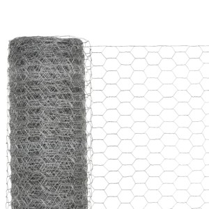 vidaXL Drahtzaun Verzinkter Stahl 25x1,5 m Silbern 143325