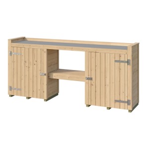 GH Killarney PT 300Nat Pflanztisch aus Holz mit Arbeitsfläche und abschließbaren Türen.