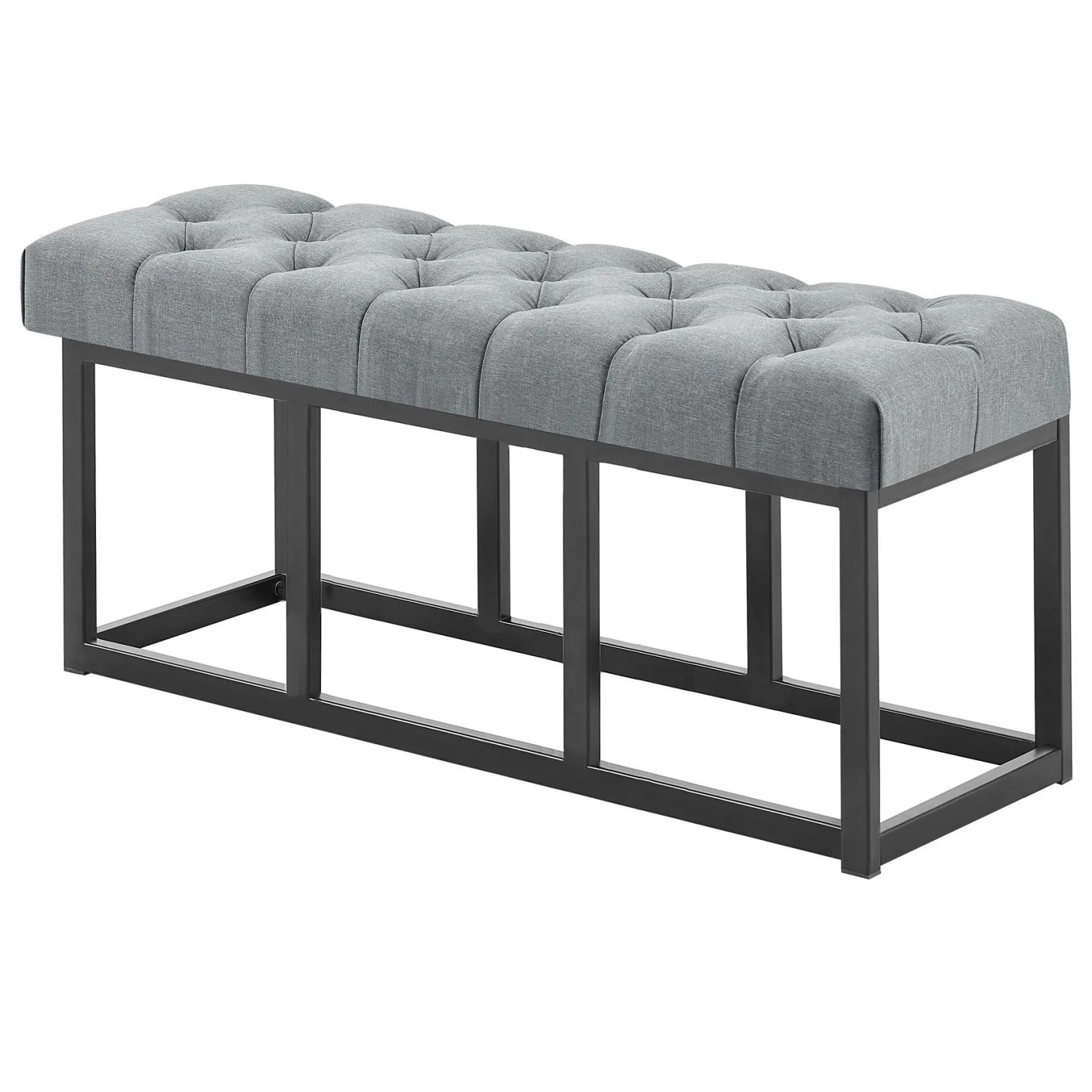 DELUKE Sitzbank MEXICO Stoff Dunkelgrau 100x38x46cm Sitzbank Flur Sitzhocker Esszimmerbank Polsterbank Schlafzimmer