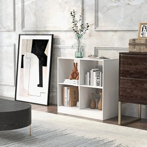 Costway Bücherregal mit 4 Fächern Würfelregal 73 x 33 x 73 cm Weiß