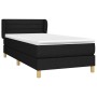 Schwarzes vidaXL Boxspringbett (90x200 cm) mit Matratze und Kopfteil.