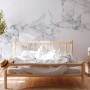 Fototapete Marmor Weiß Grau im Schlafzimmer, modernes Design.